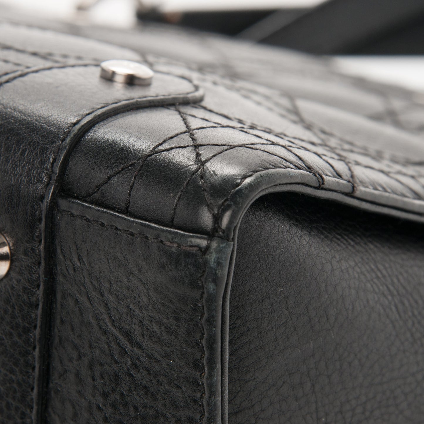 Calfskin Cannage Tote Black
