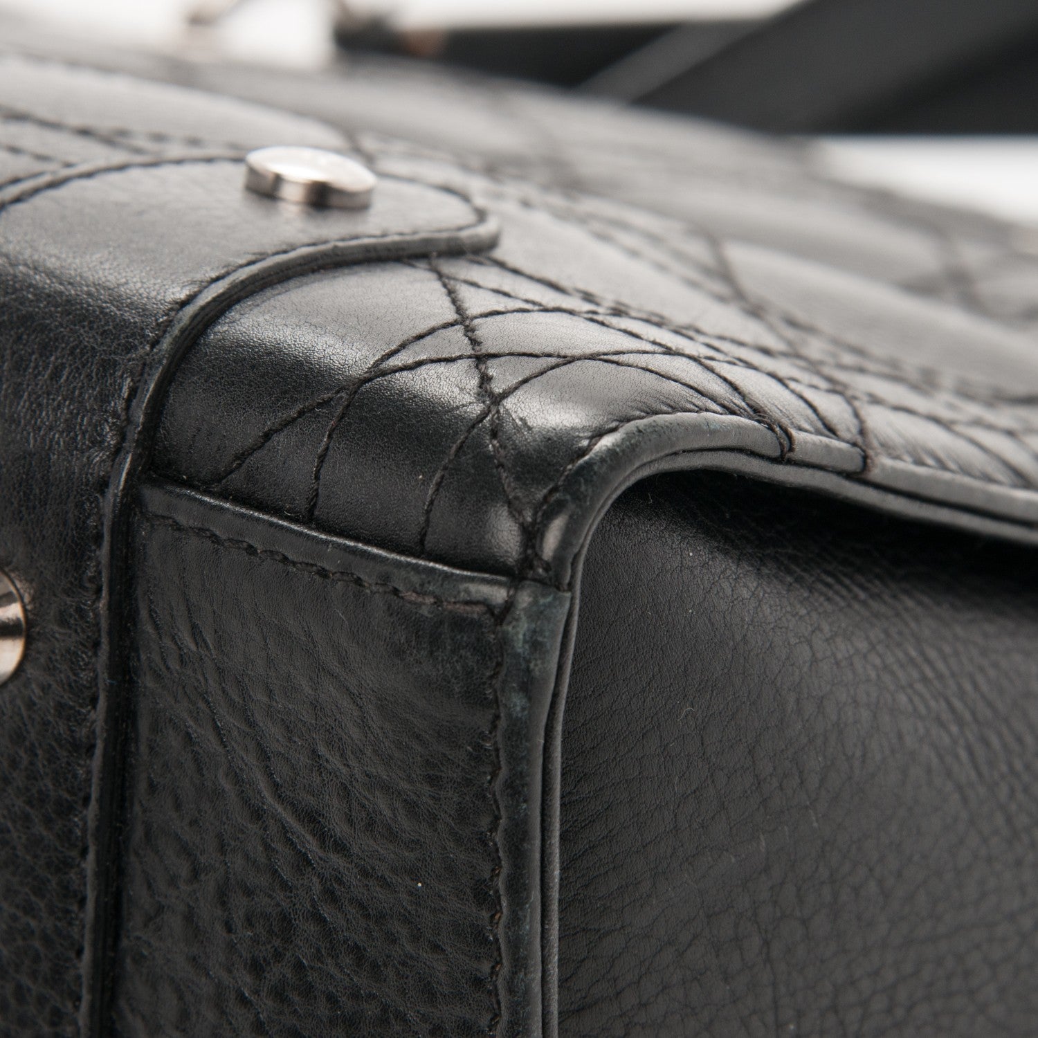 Christian Dior Calfskin Cannage Tote Black 9 of 14