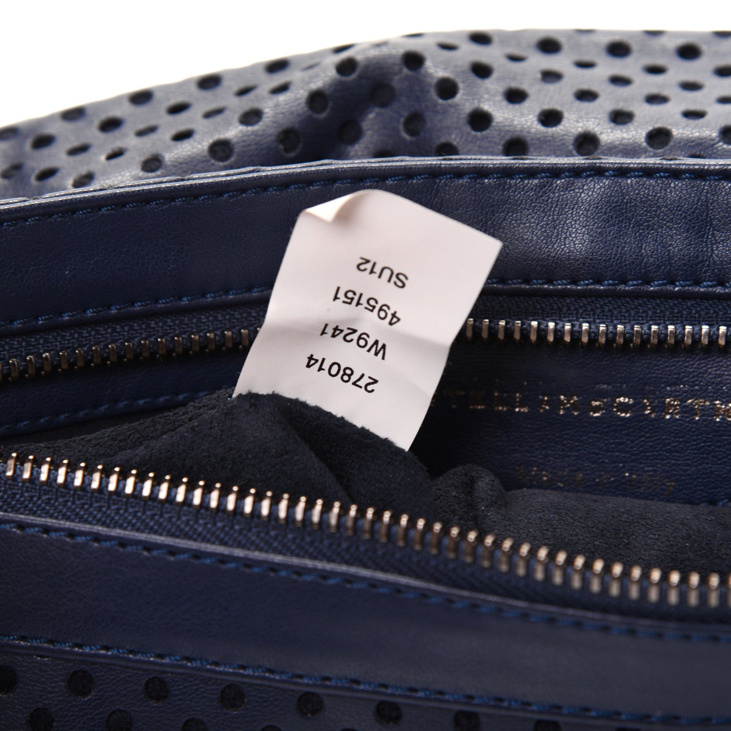 Eco Alter Nappa Perforated Fold Over Clutch Navy