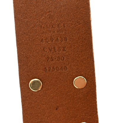 Gucci Calfskin Studded Crystals Brass Feline Buckle Belt 75 30 Toscano 5 of 7