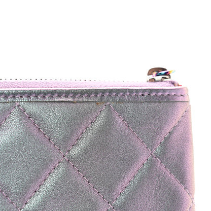 Chanel Iridescent Lambskin Quilted Large Gabrielle Cosmetic Case Light Purple 9 of 12