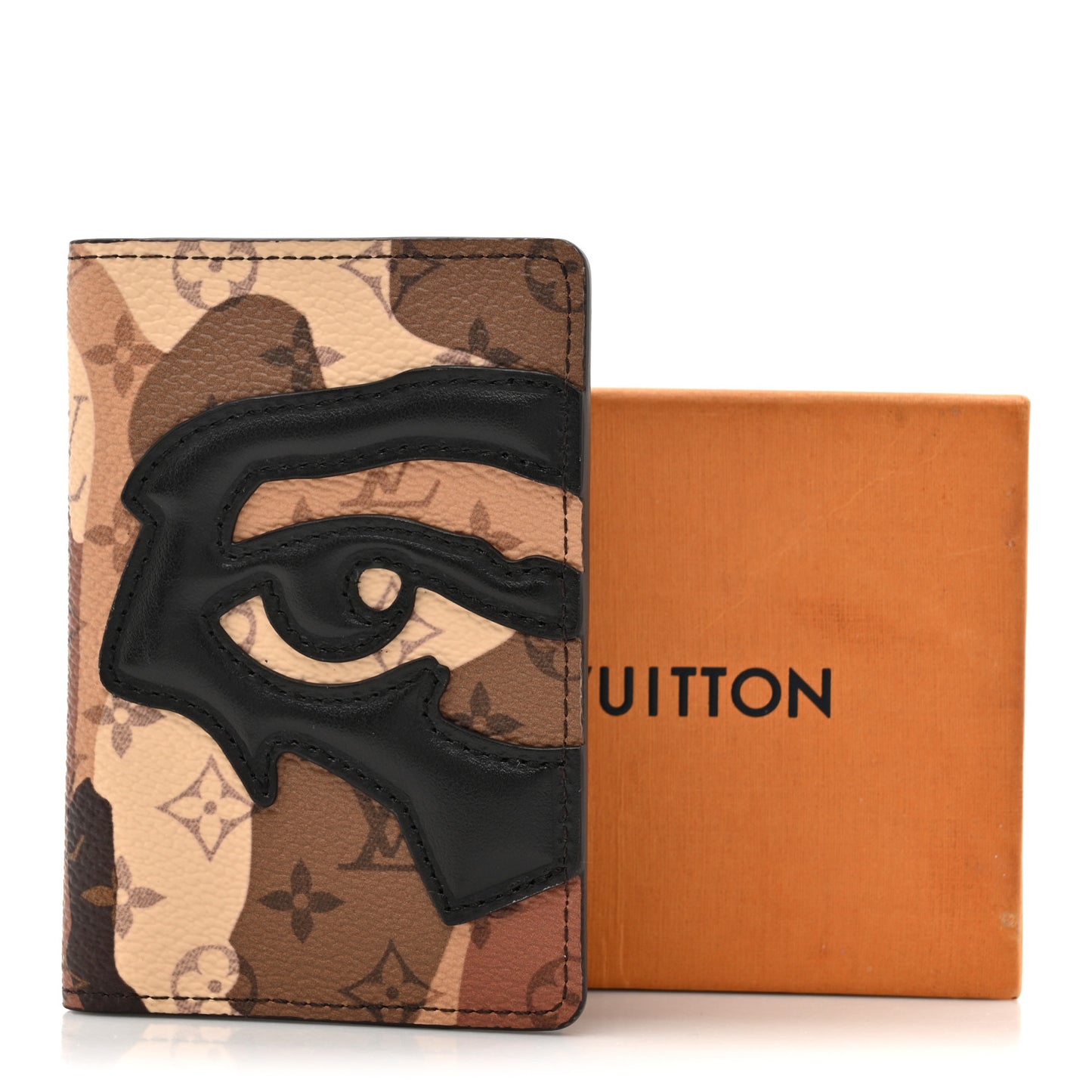 Monogram Portrait Pocket Organizer Brown