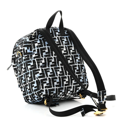 Fendi X JOSHUA VIDES Nylon FF Cloudy Pocket Backpack White Celeste Black 3 of 10