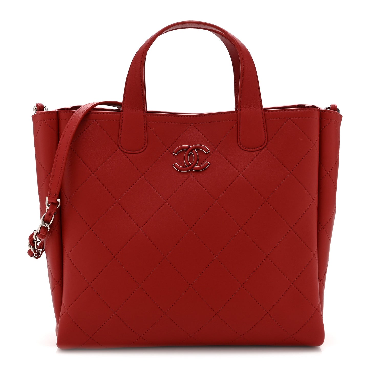 Bullskin Stitched Medium Shopping Bag  Red