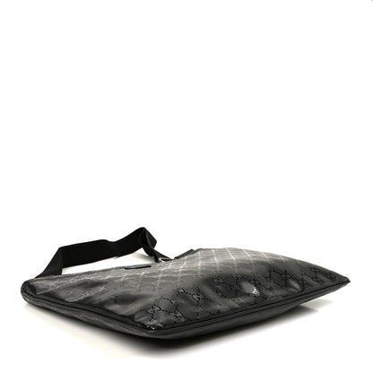 Gucci Imprime Monogram Medium Flat Messenger Bag Black 4 of 12