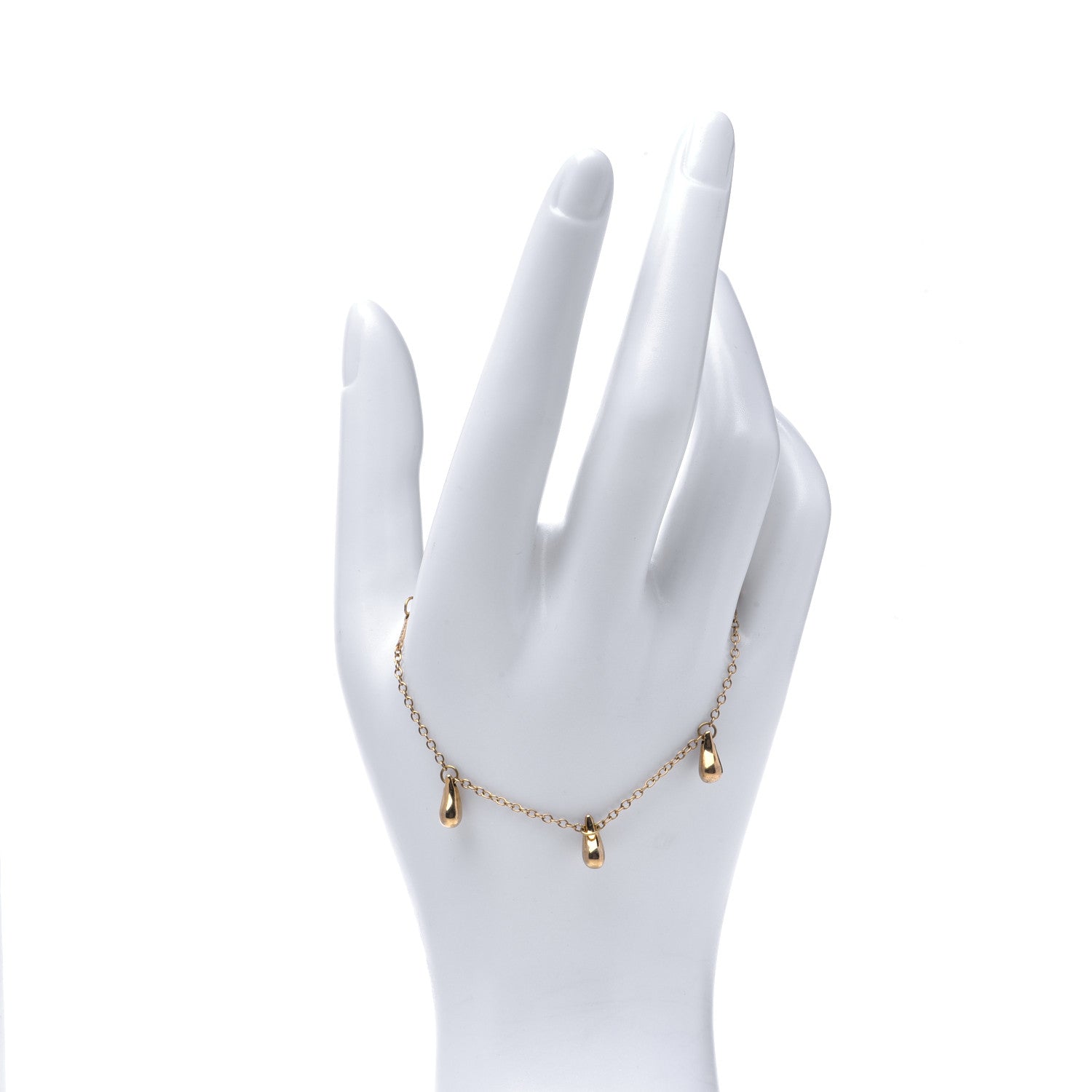 Tiffany 18K Yellow Gold Elsa Peretti Five Teardrop Charm Bracelet 2 of 6