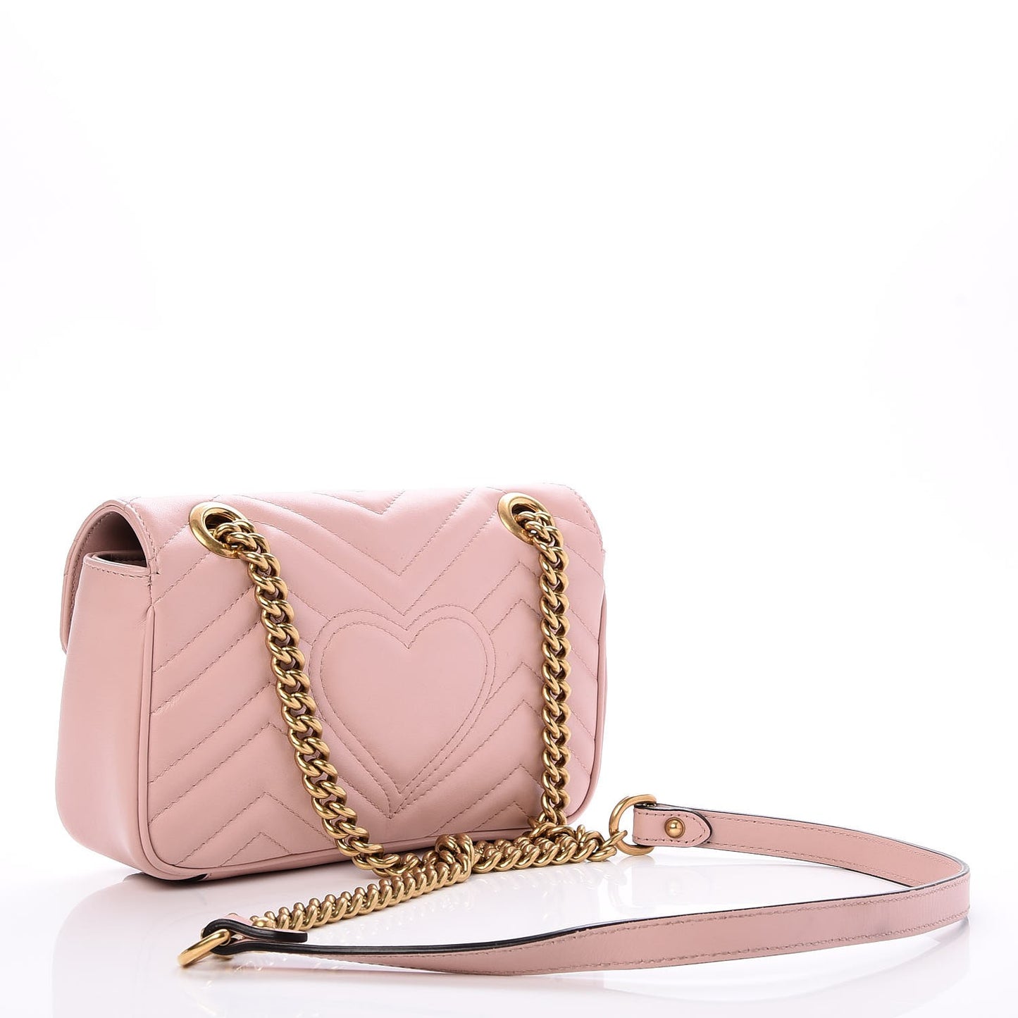 Calfskin Matelasse Mini GG Marmont Shoulder Bag Perfect Pink