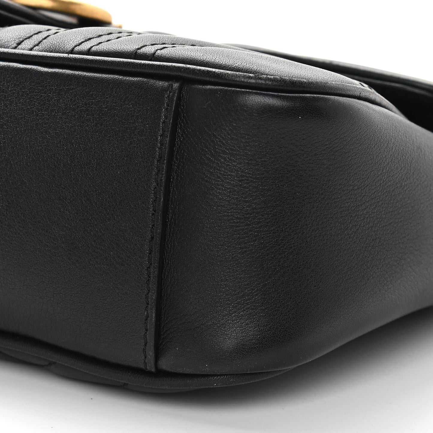 Calfskin Matelasse Small GG Marmont Shoulder Bag Black