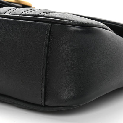 Gucci Calfskin Matelasse Small GG Marmont Shoulder Bag Black 6 of 10