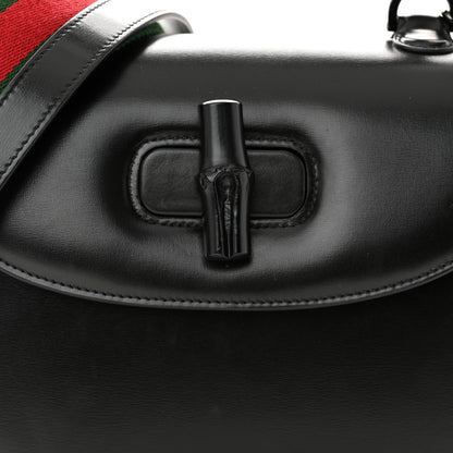 Gucci Boarded Dyana Lux Calfskin Web Monochrome Medium Bamboo 1947 Top Handle Bag Black 8 of 12