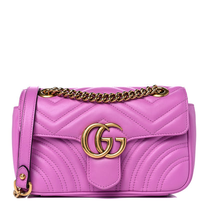 Gucci Calfskin Matelasse Mini GG Marmont Shoulder Bag Candy Mousse 1 of 11