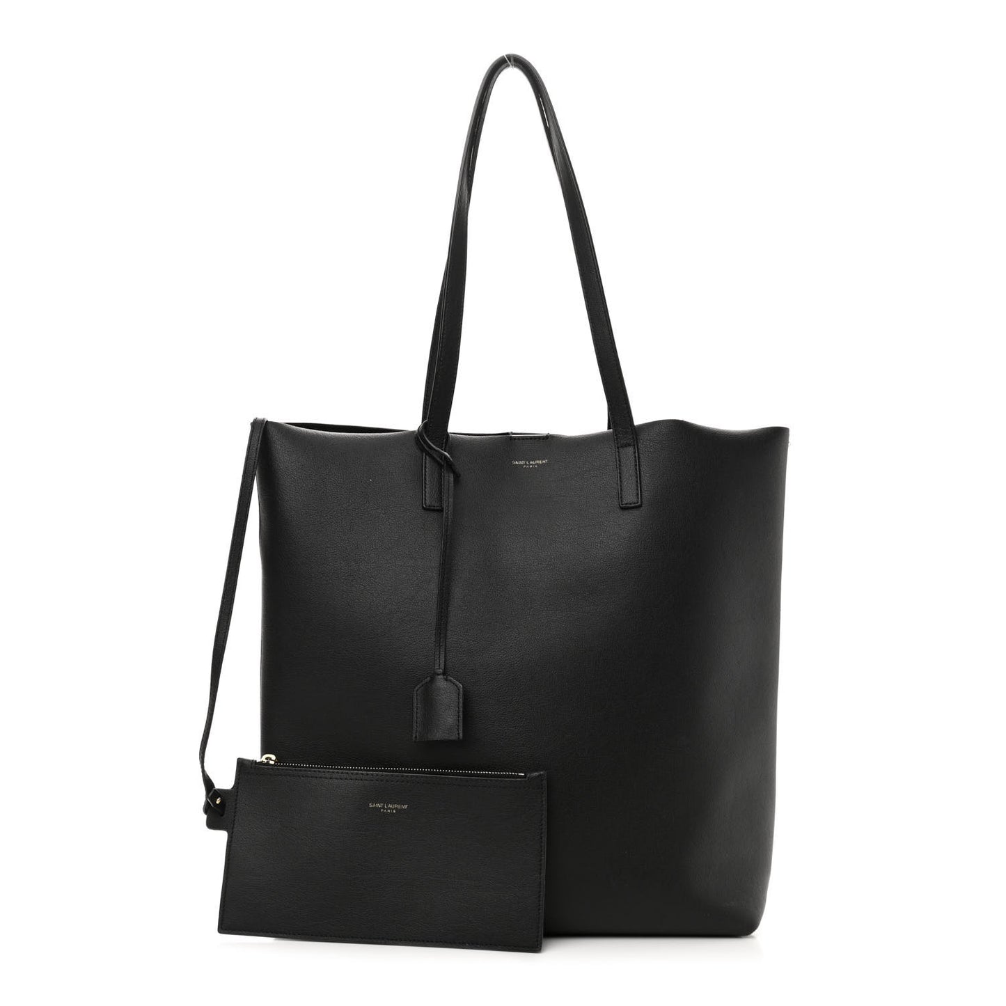 Calfskin Medium Shopping Tote Black
