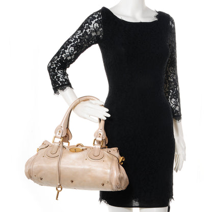 Chloe Leather Medium Paddington Satchel Metallic Beige 2 of 9