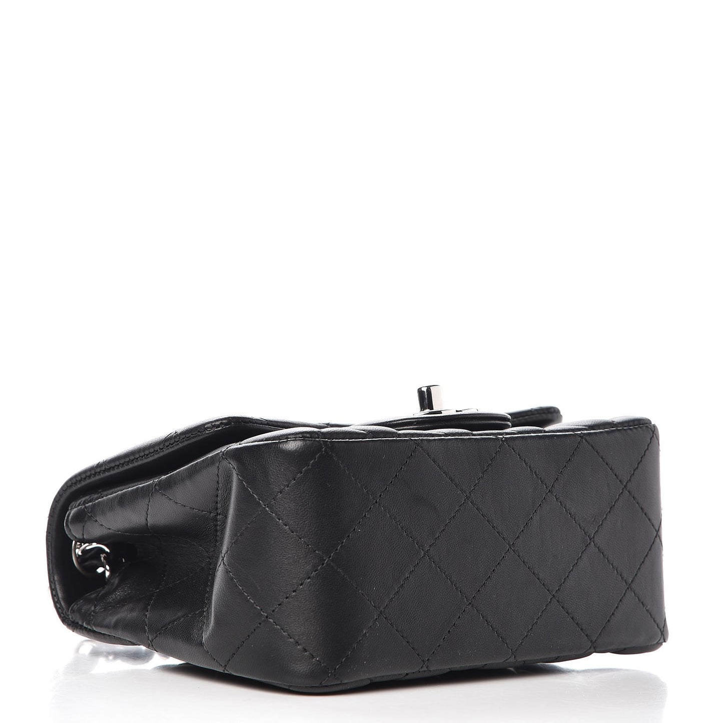 Lambskin Quilted Mini Square Flap Black