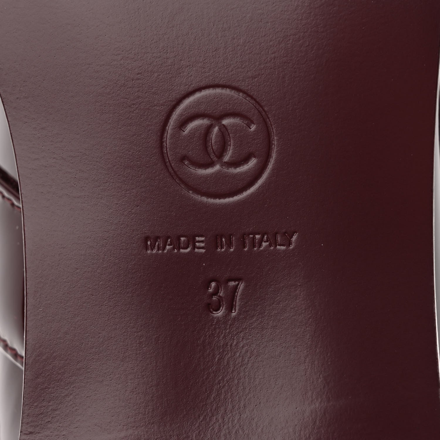 Chanel Patent Calfskin Mary Janes Flats 37 Burgundy 7 of 13