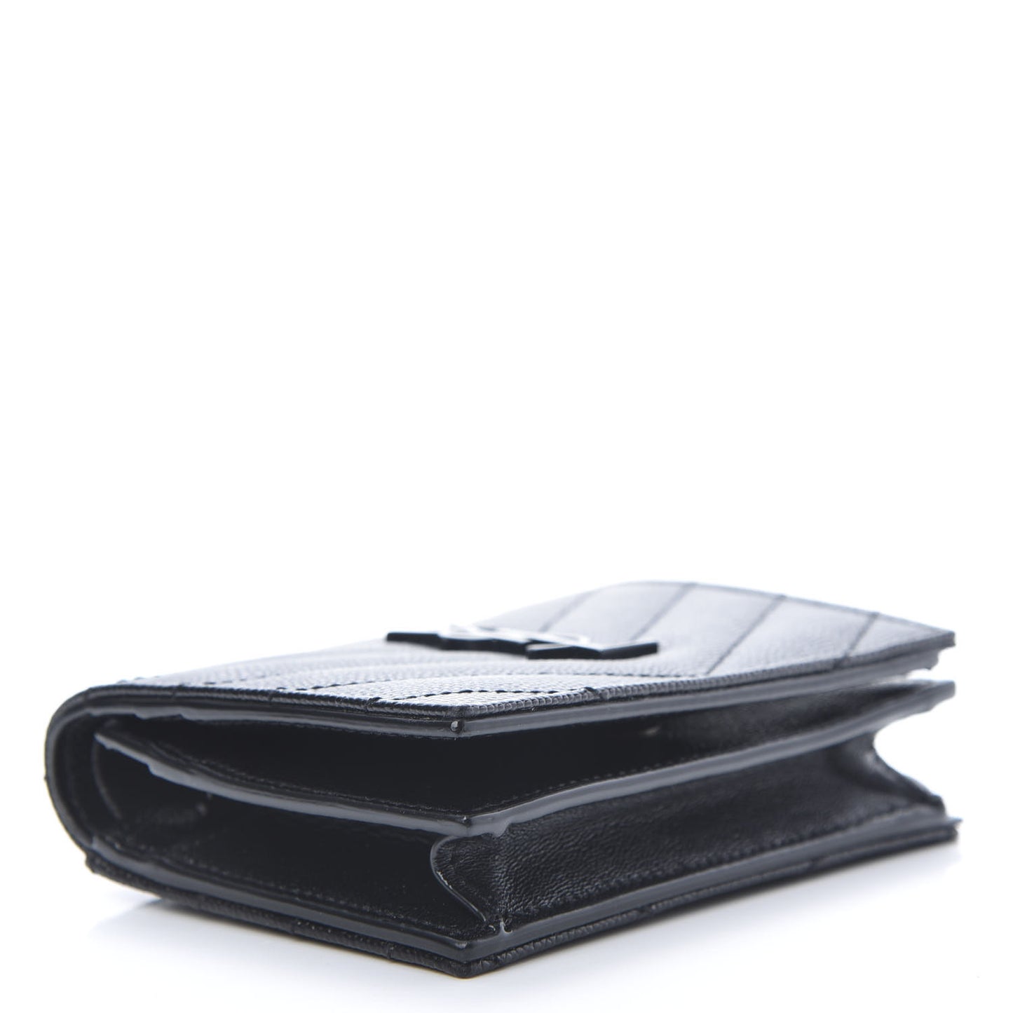 Grain De Poudre Matelasse Chevron Monogram Card Case Black
