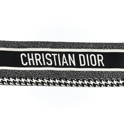 Christian Dior Silk Houndstooth Mitzah Scarf Black White 3 of 3