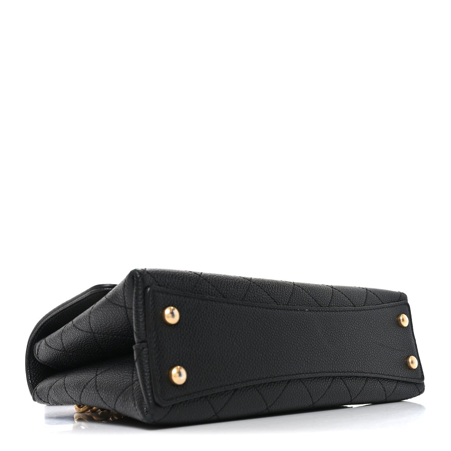 Chanel Caviar Diamond Stitched Small Top Handle Flap Black 4 of 10