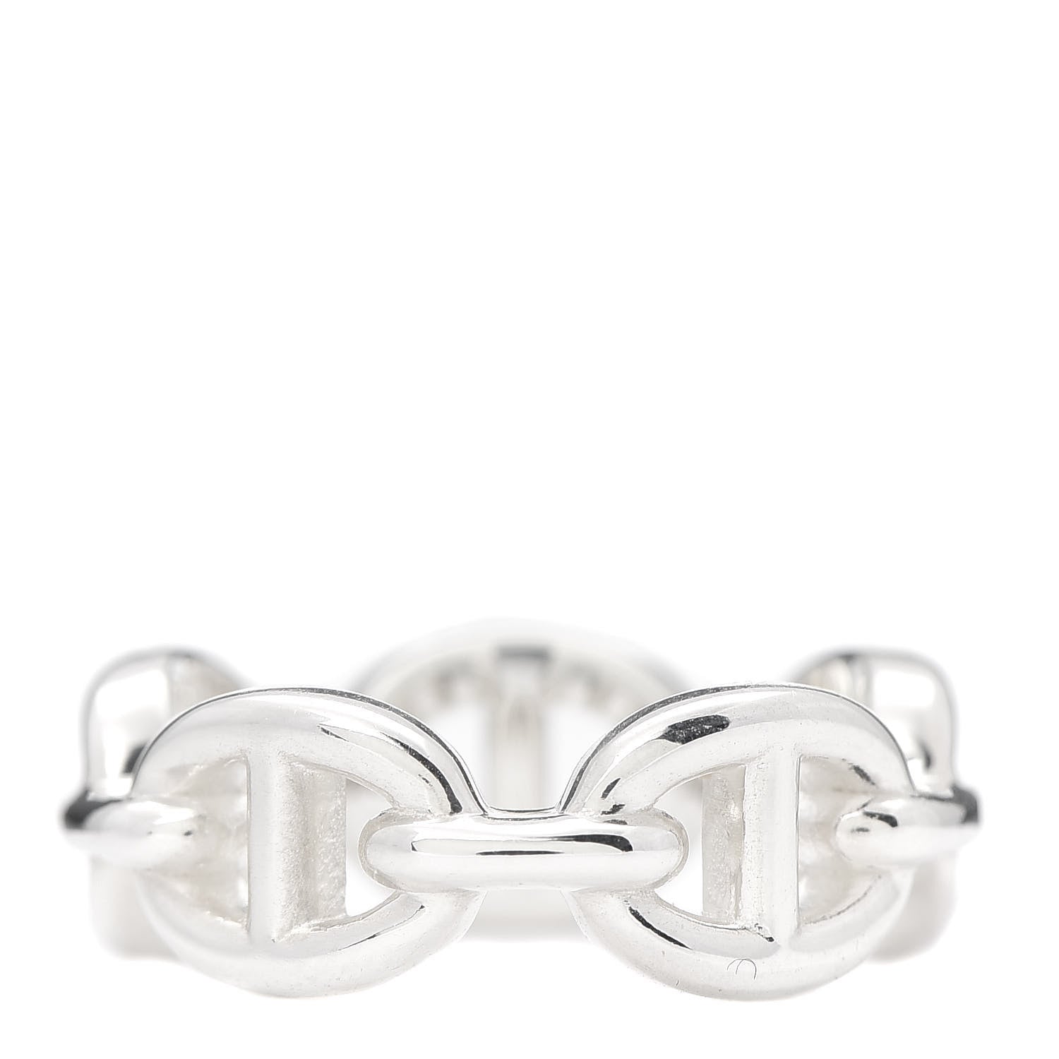 Hermes Sterling Silver PM Chaine d'Ancre Enchainee Band Ring 50 5.25 3 of 6
