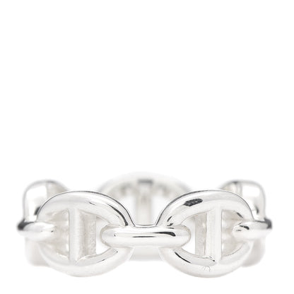 Hermes Sterling Silver PM Chaine d'Ancre Enchainee Band Ring 50 5.25 3 of 6