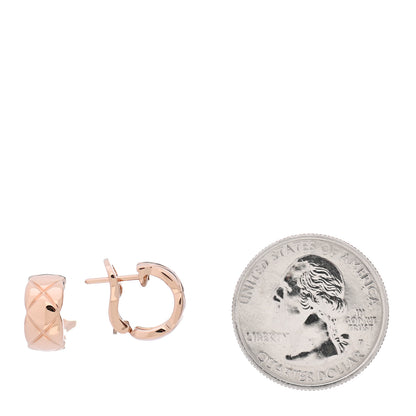 Chanel 18K Beige Gold Coco Crush Hoop Earrings 2 of 5
