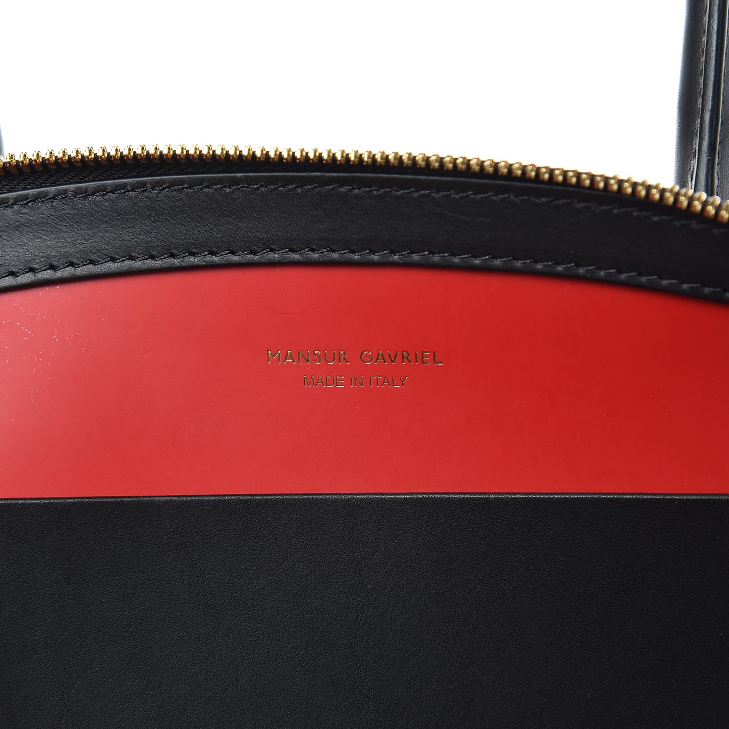 Calfskin Top Handle Rounded Bag Black Flamma