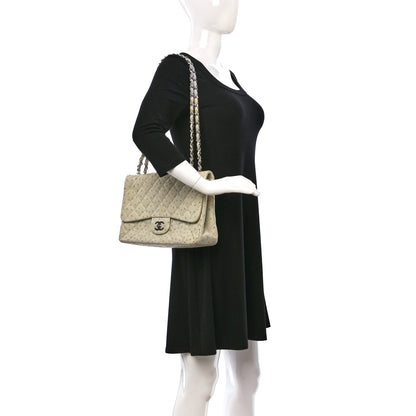 Chanel Ostrich Jumbo Single Flap Light Beige 2 of 15