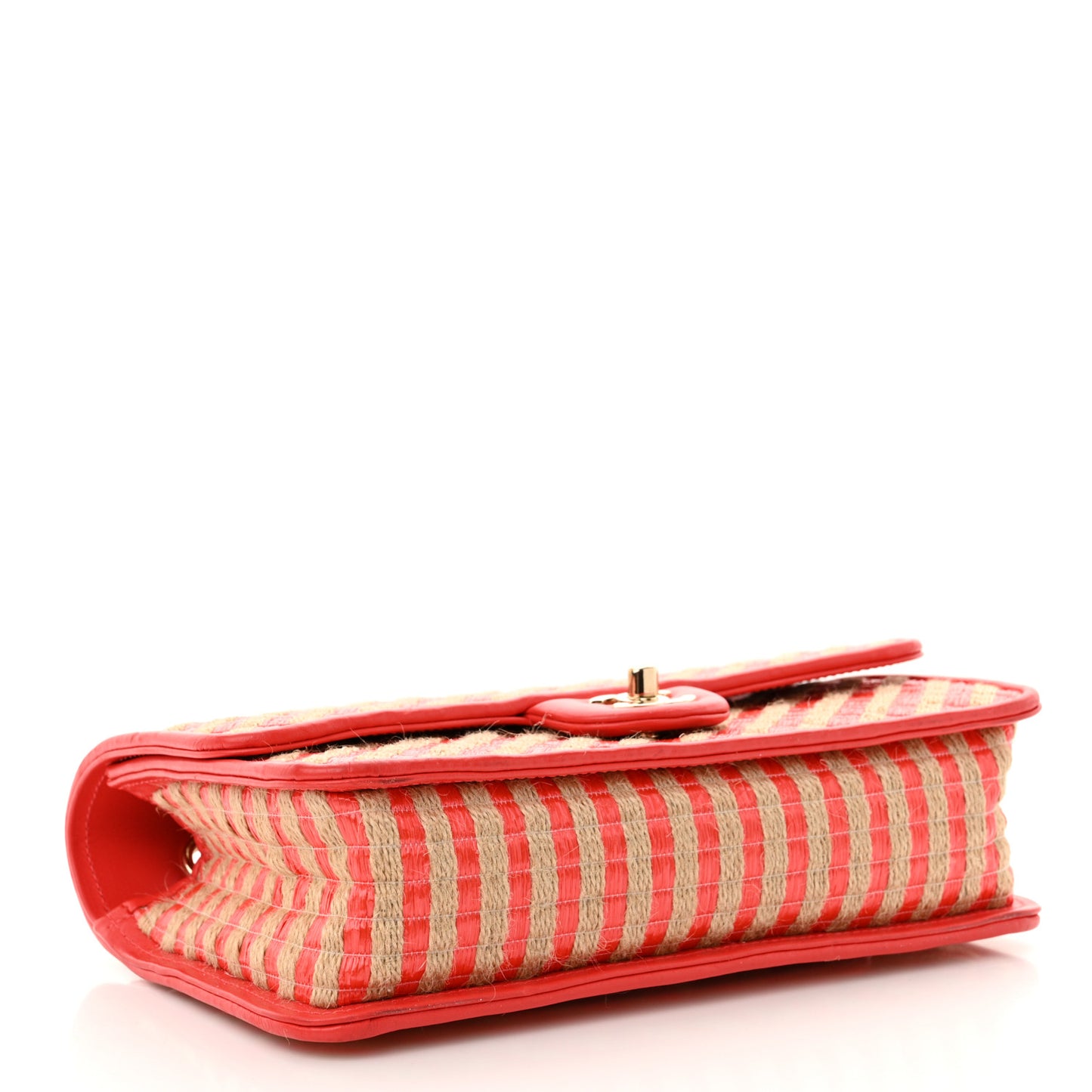 Raffia Jute Striped Medium Urban Jungle Single Flap Red