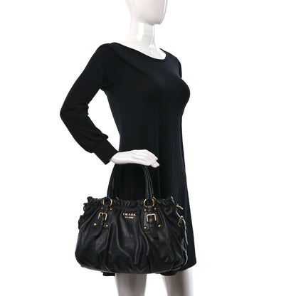 Prada Vitello Soft Calfskin Shopping Satchel Black 2 of 9