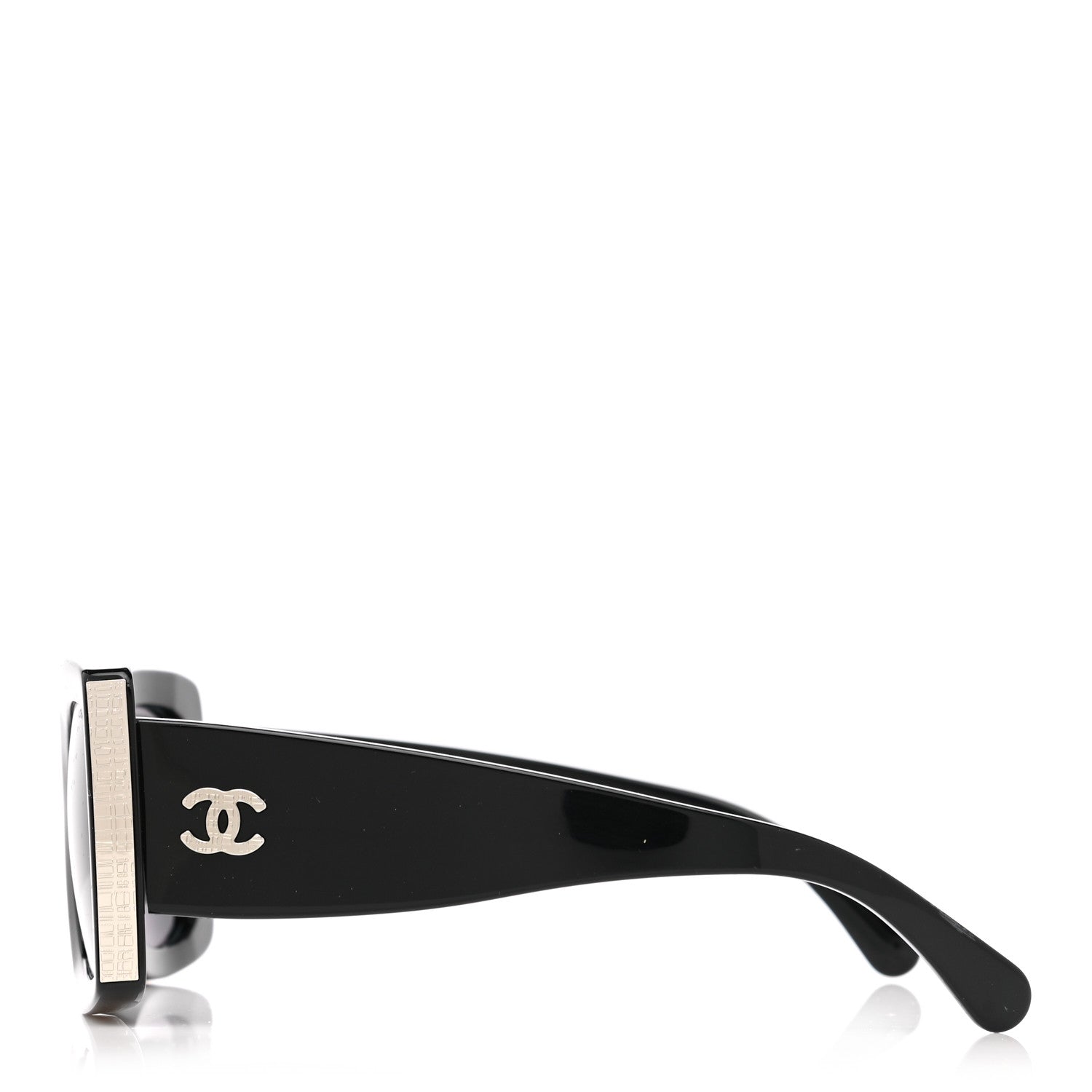 Chanel Acetate Rectangle Sunglasses 5435 Black 3 of 8