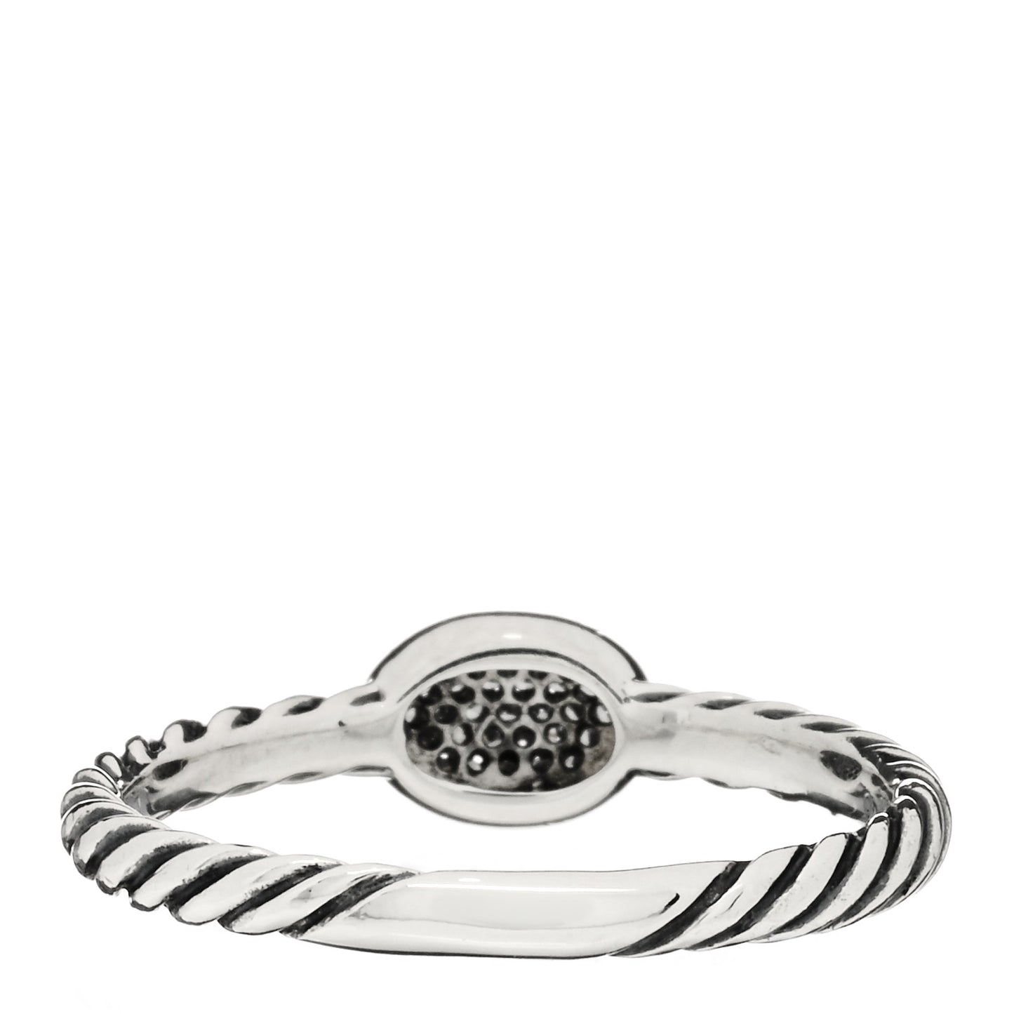 Sterling Silver Diamond Pave Cable Classics Oval Ring 56 7.75