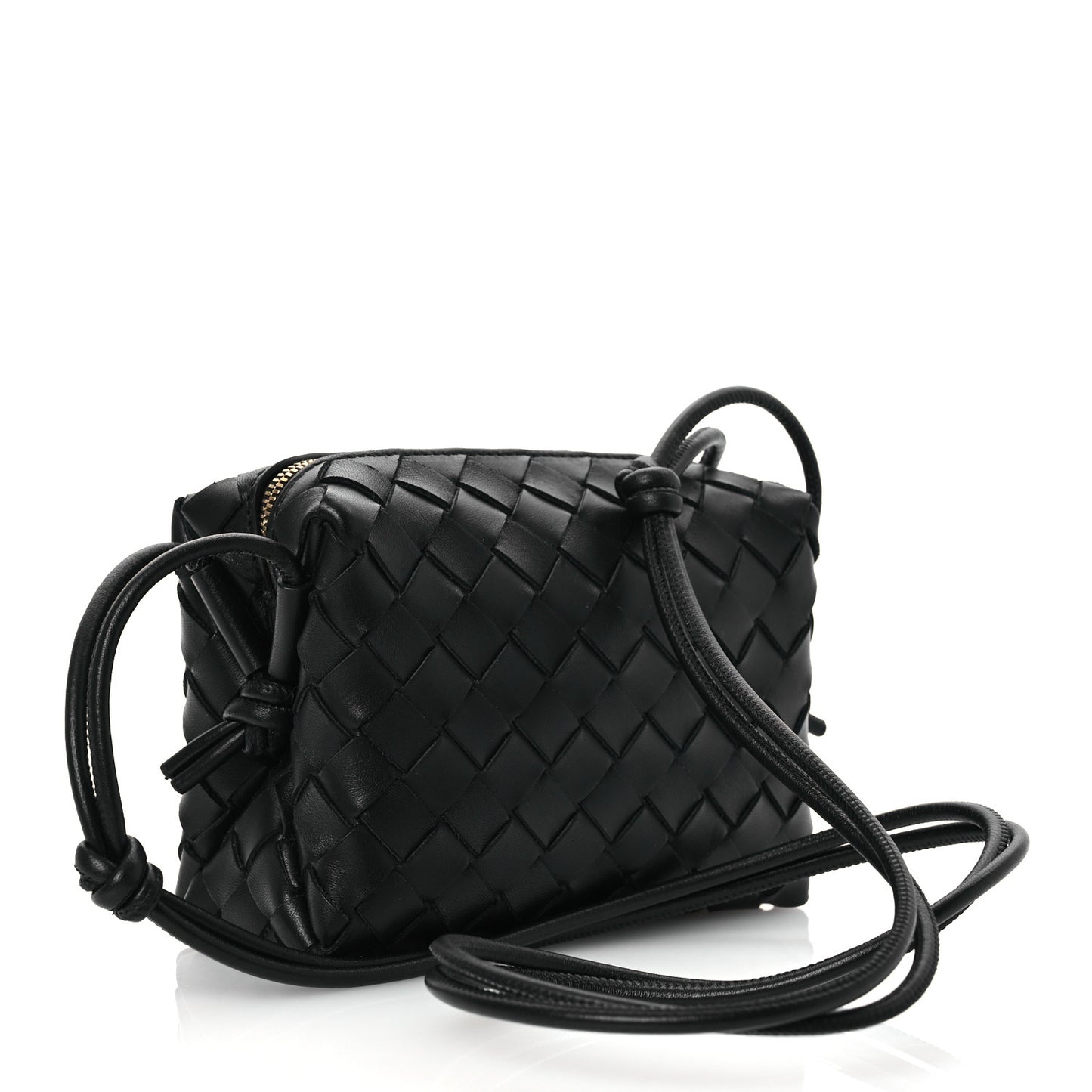 Nappa Intrecciato Mini Loop Camera Bag Black