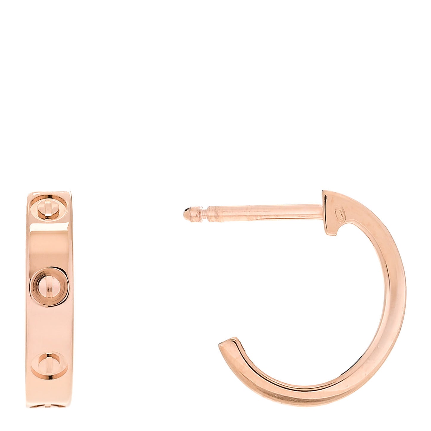 18K Pink Gold Small LOVE Hoop Earrings