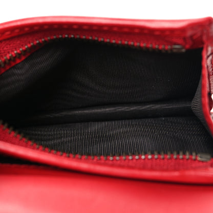 Gucci Calfskin Matelasse GG Marmont Card Case Wallet Hibiscus Red 6 of 10