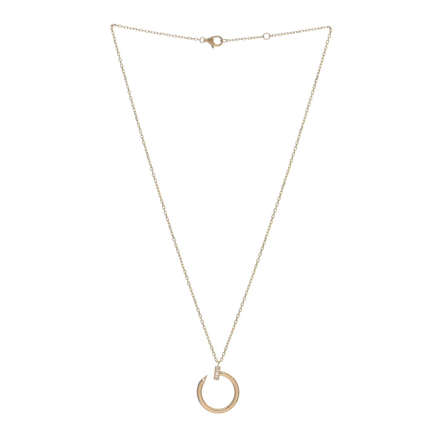 18K Yellow Gold Diamond Juste Un Clou Pendant Necklace