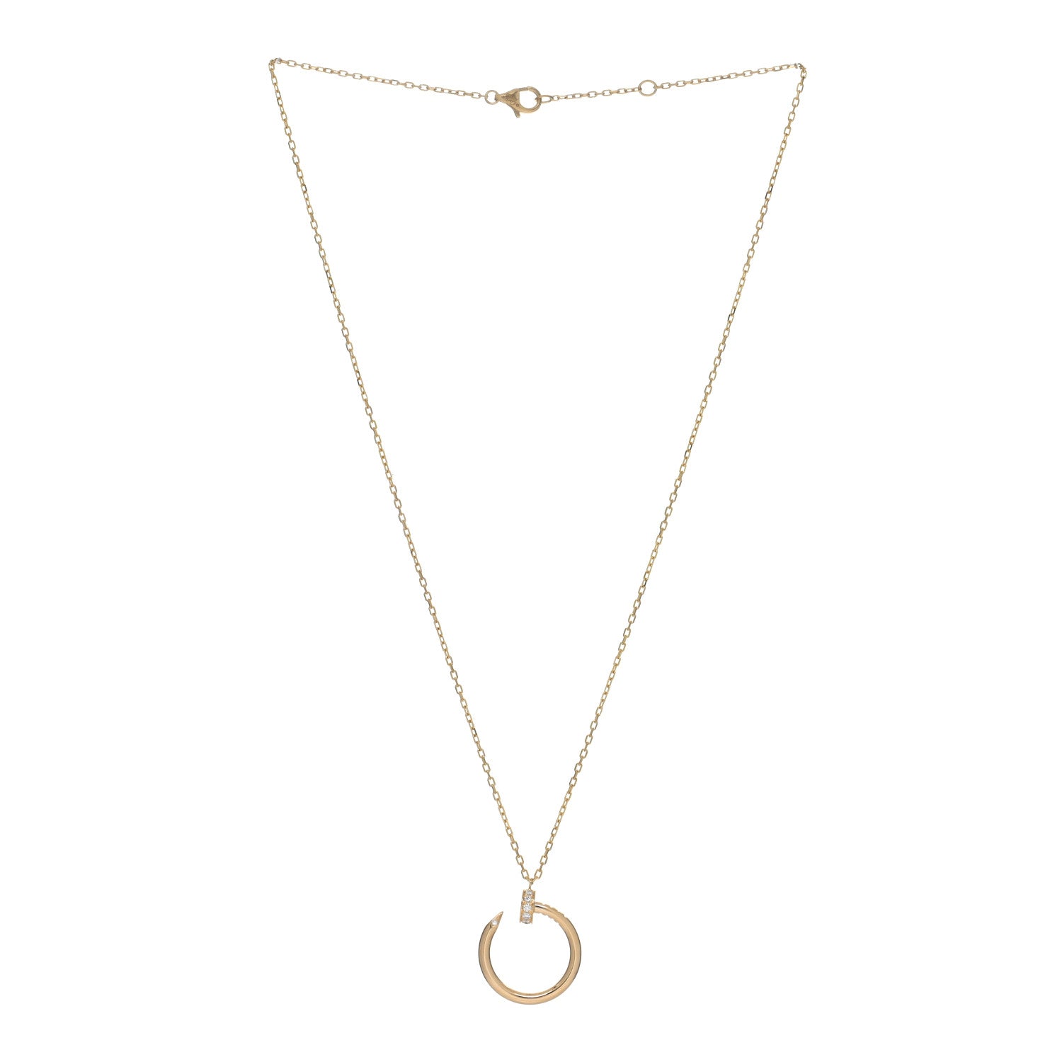Cartier 18K Yellow Gold Diamond Juste Un Clou Pendant Necklace 2 of 5
