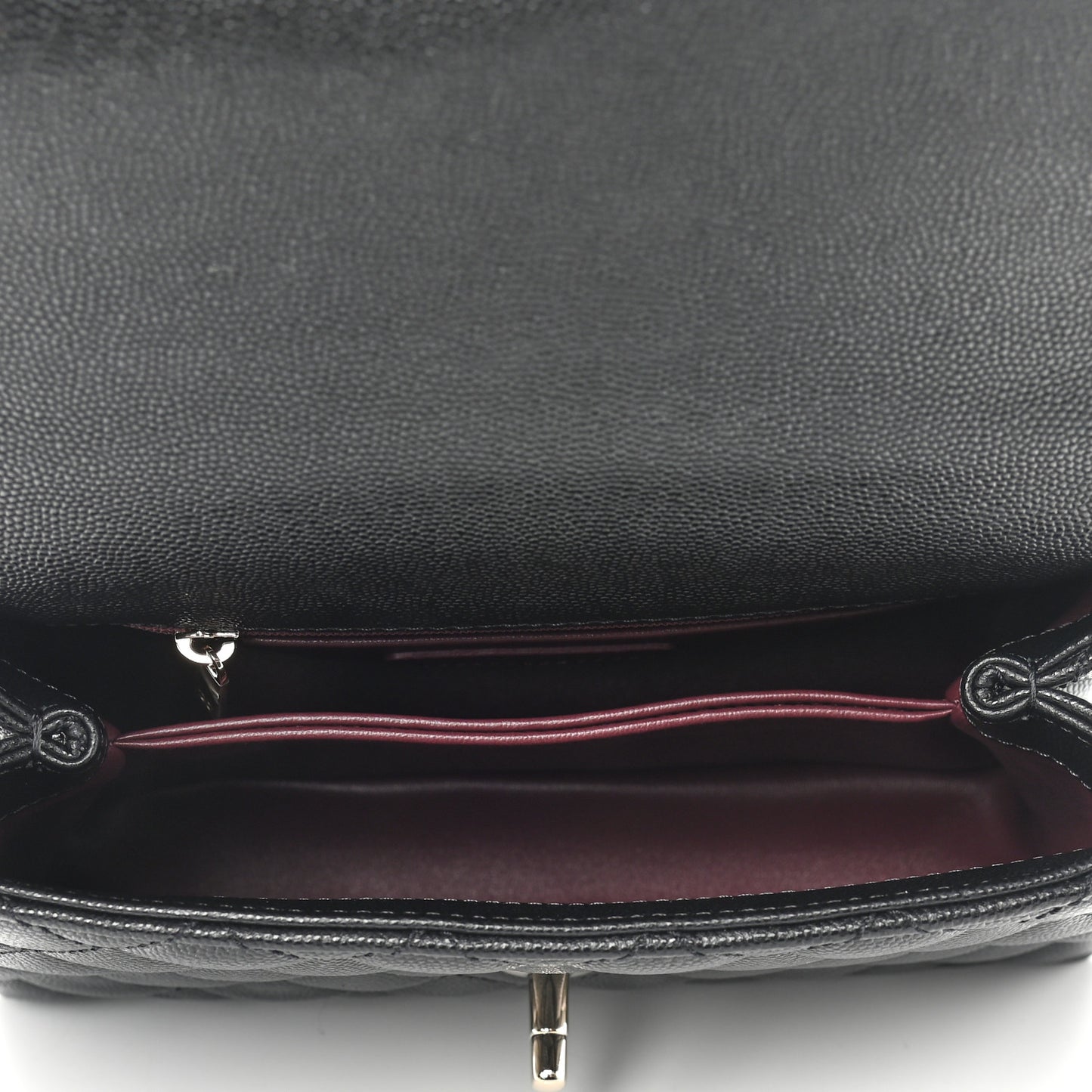 Caviar Quilted Mini Coco Handle Flap Black