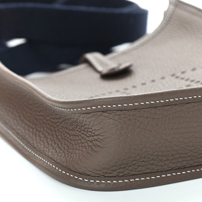 Hermes Taurillon Clemence Amazone Evelyne TPM Etoupe Bleu Indigo 7 of 8