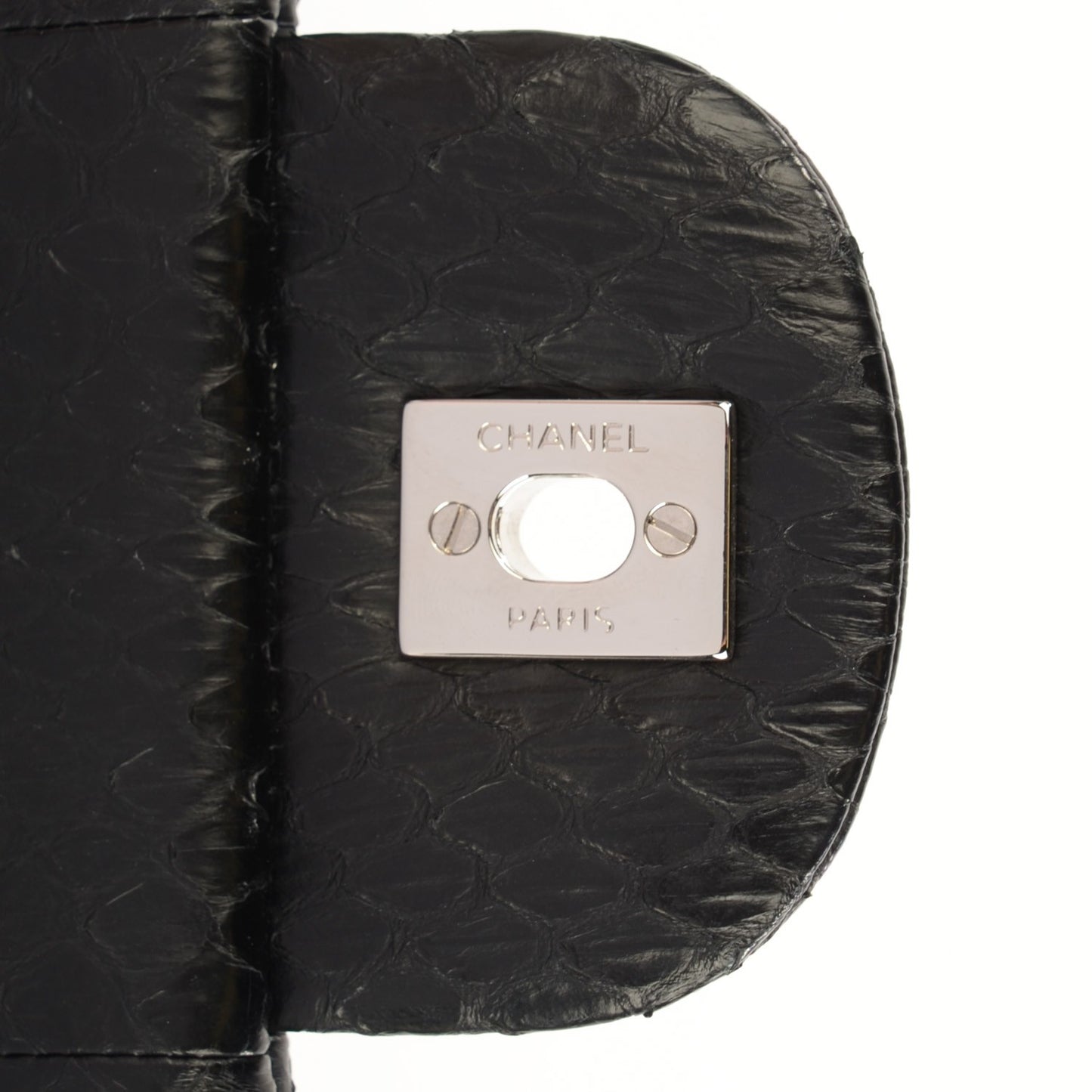 Elaphe Snakeskin Jumbo Easy Carry Flap Black