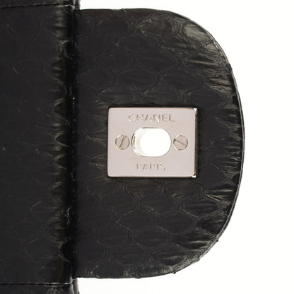 Chanel Elaphe Snakeskin Jumbo Easy Carry Flap Black 6 of 9