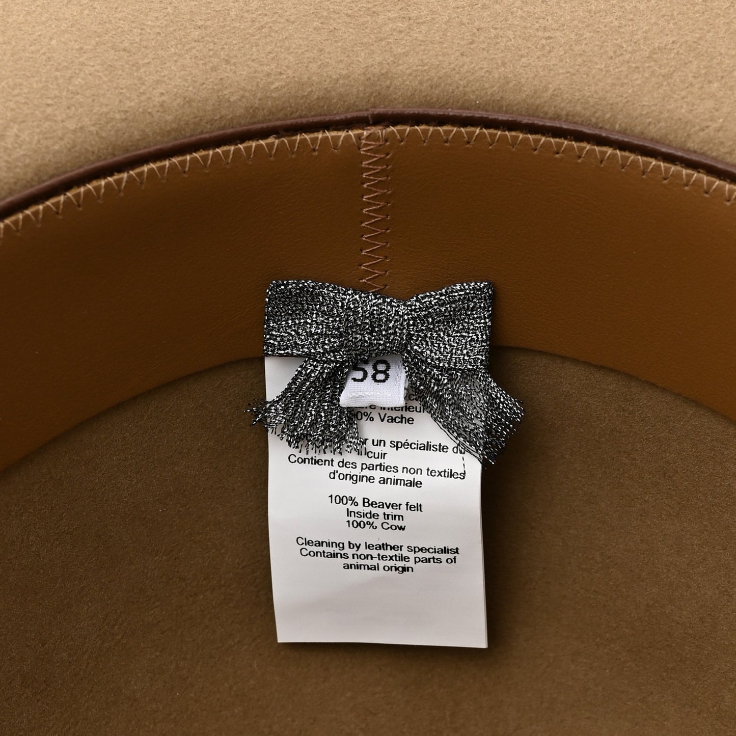 Beaver Felt Bruna Chaine d'Ancre Hat 58 Beige