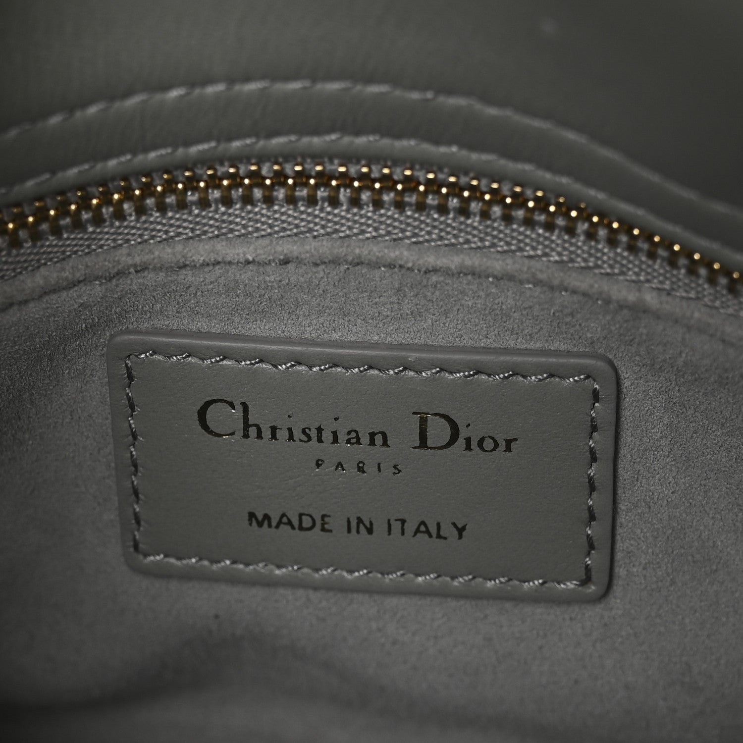 Christian Dior Suede Beaded Ribbon Mini Lady Dior Grey 6 of 10