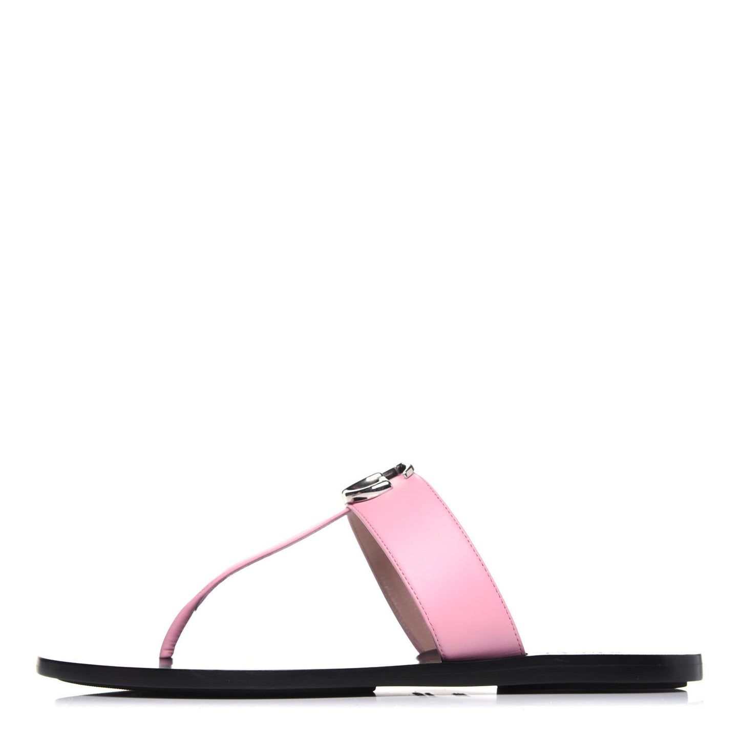 Calfskin GG Marmont Thong Sandals 38.5 Wild Rose