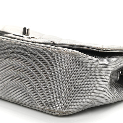 Chanel Metallic Calfskin Quilted Pixel Effect Mini Rectangular Flap Dark Silver 12 of 16