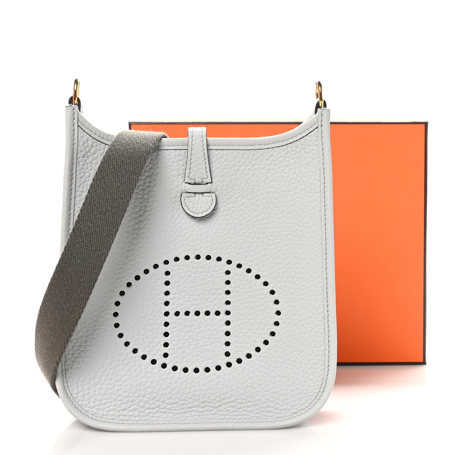 Hermes Taurillon Clemence Amazone Evelyne TPM Gris Perle Etain 11 of 11