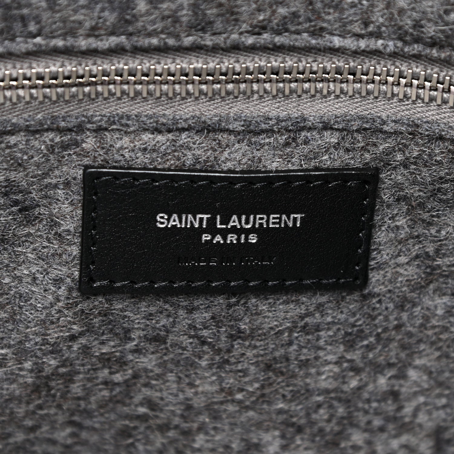 Saint Laurent Wool Calfskin Rive Gauche Tote Grey 6 of 9