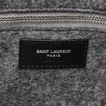 Saint Laurent Wool Calfskin Rive Gauche Tote Grey 6 of 9