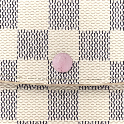 Louis Vuitton Damier Azur Emilie Wallet Rose Ballerine 8 of 11
