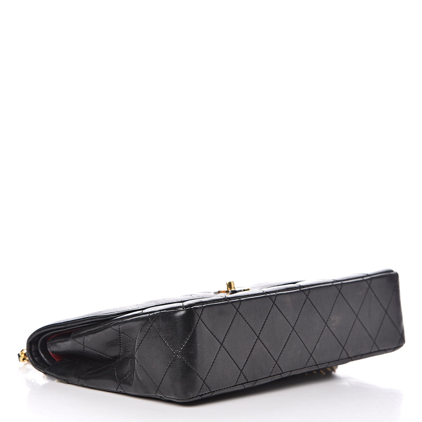 Lambskin Quilted Medium Double Flap Bag Black