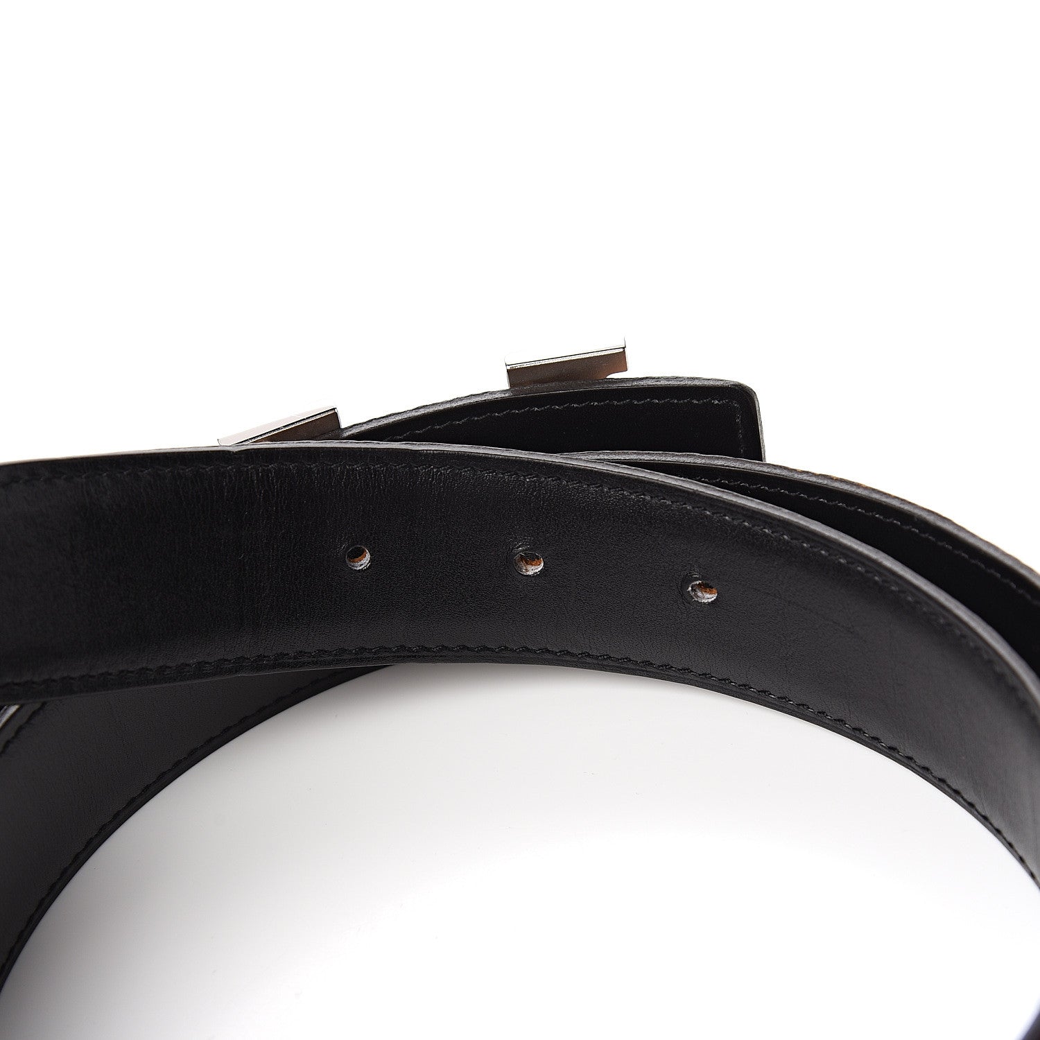 Hermes Box Togo Constance H Belt 95 Black Gold 3 of 6